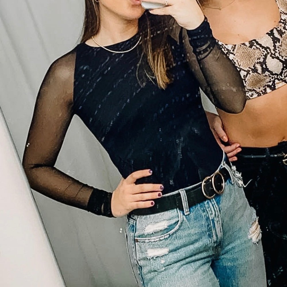 Free People Scrunch Sleeve Seamless Top